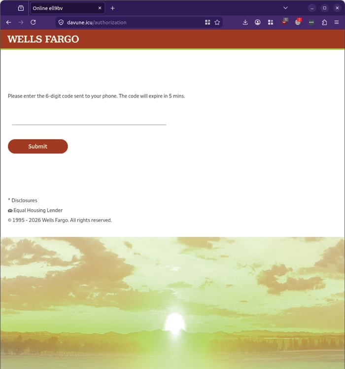Wells Fargo - 0626 - enter code