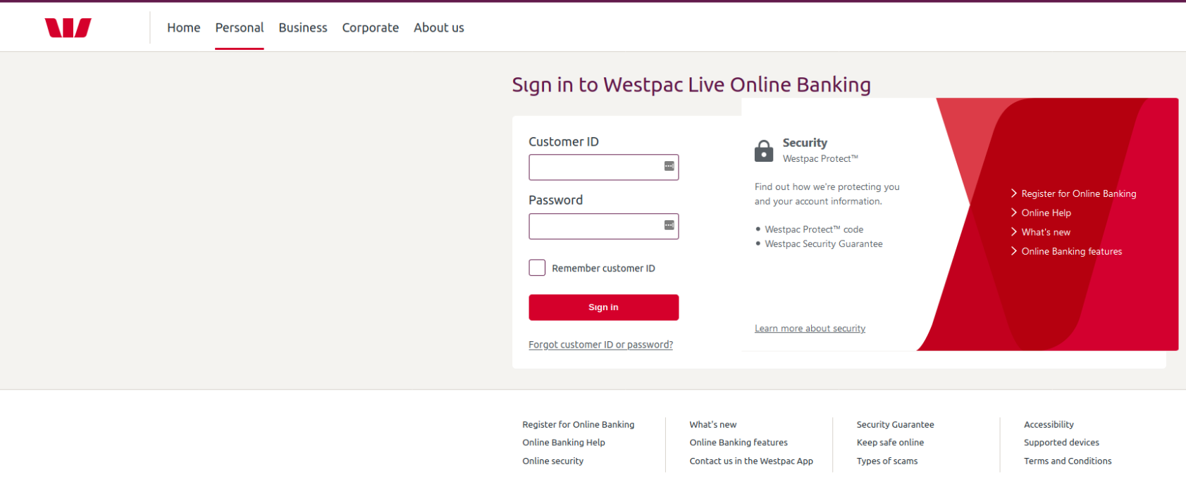 Westpac login_1707