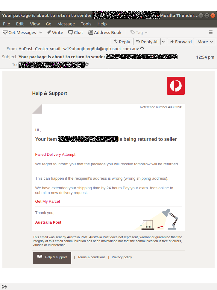 Your package is about to return to sender UA808068168190935167543AU - Mozilla Thunderbird_731[33]-1