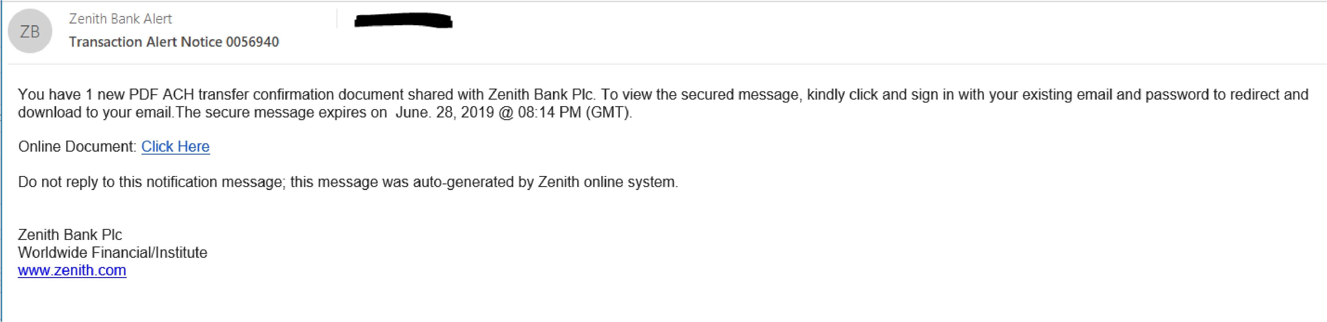 zenith bank login online