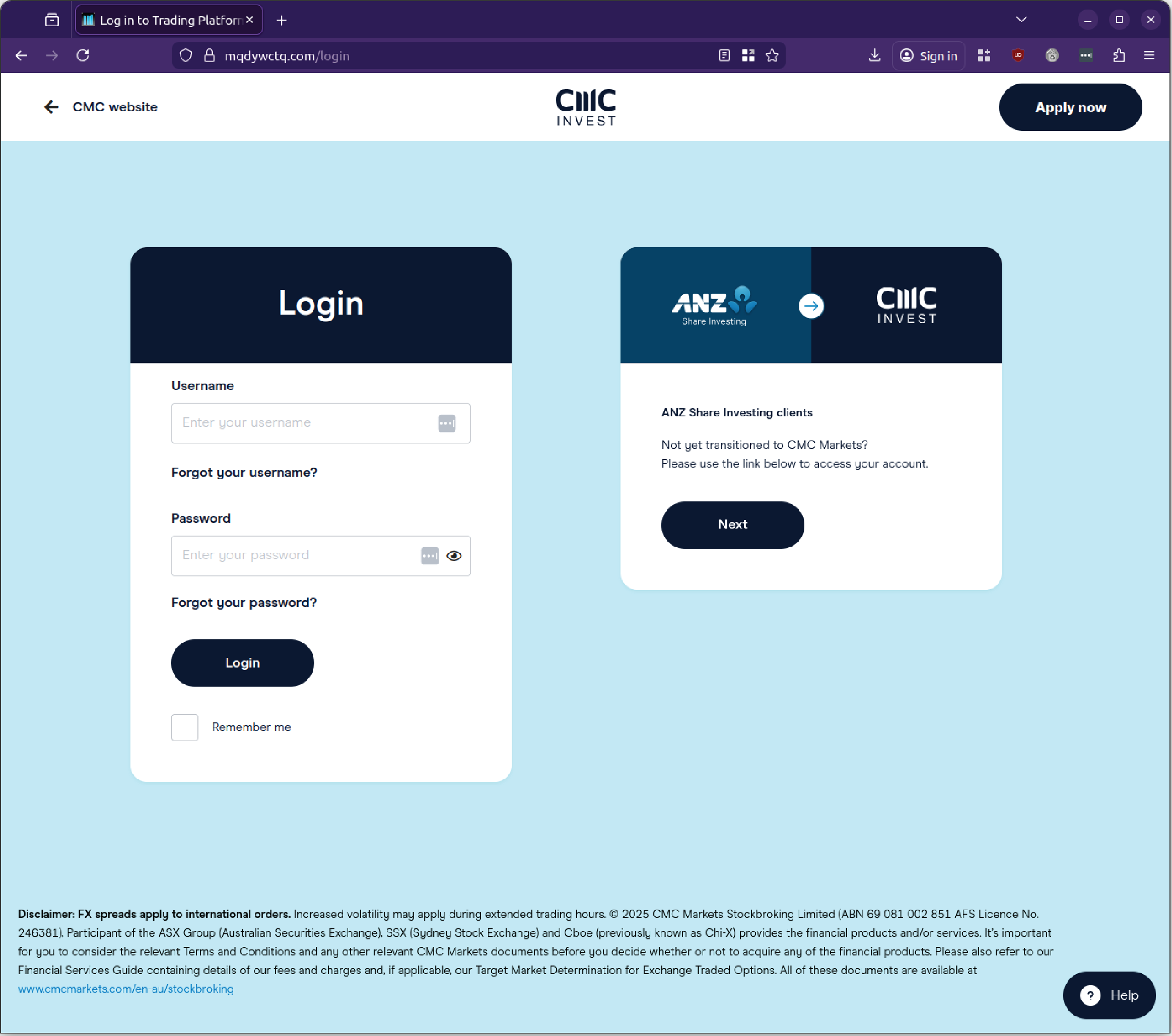 cmc markets - 1125 - login