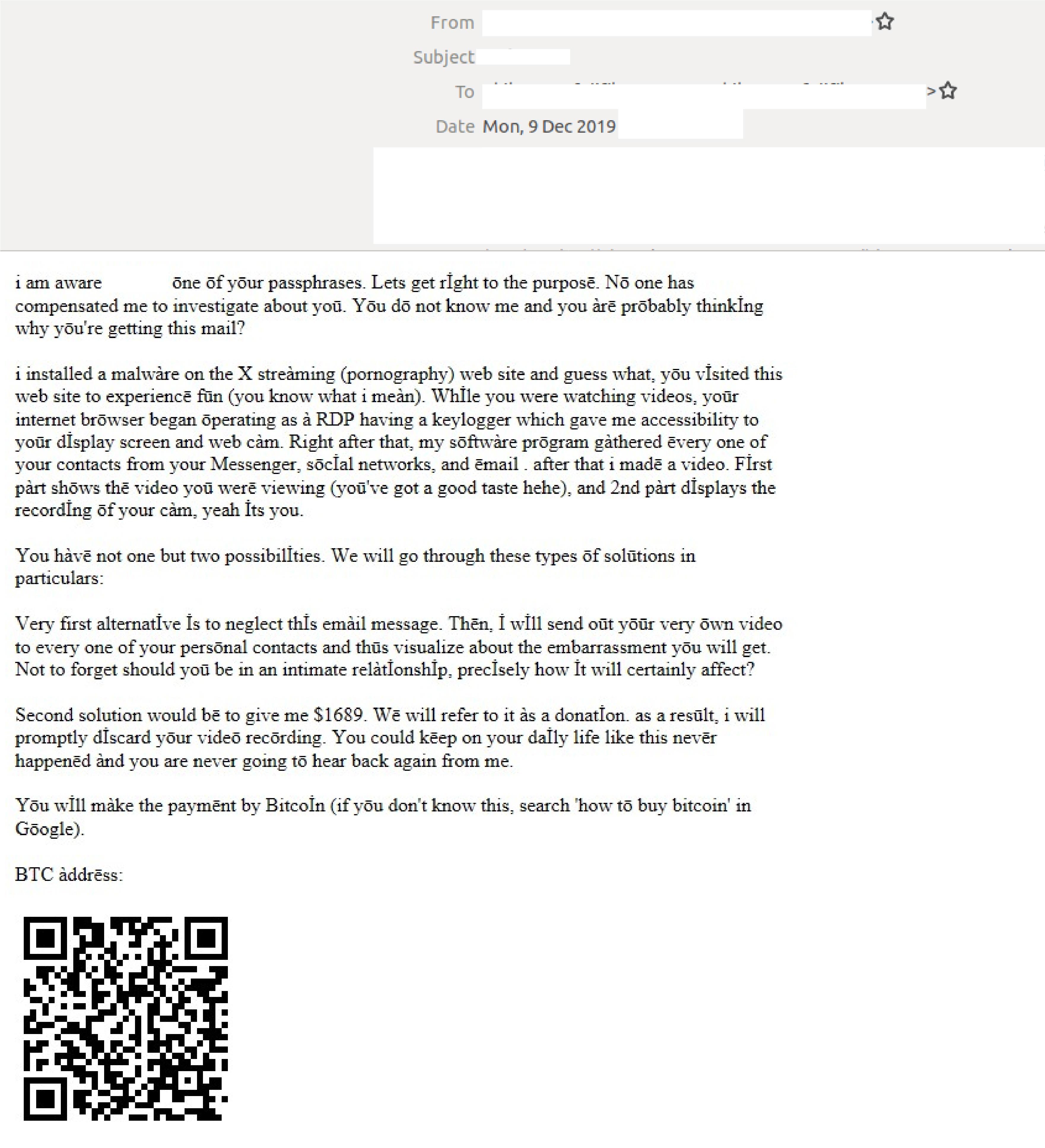 bitcoin ransomware email