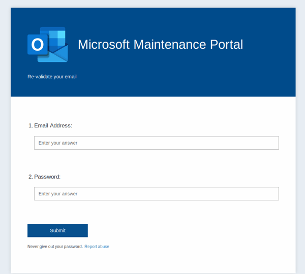 microsoft maintainence portal