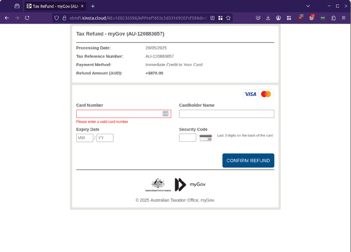 mygov ato - phish 2 - card details - 0525
