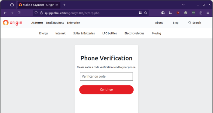 origin - 0825 - verification code - step 4