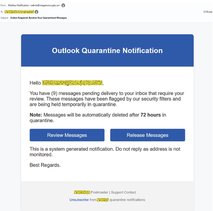 outlook quarantine - 0925 - email