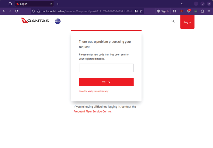 qantas - 1025 - signin fail
