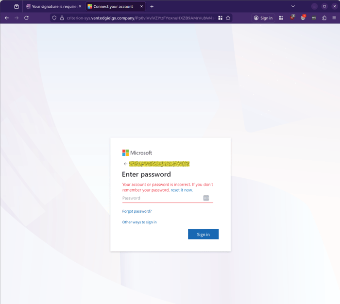 sharepoint - 0126 - ms password incorrect