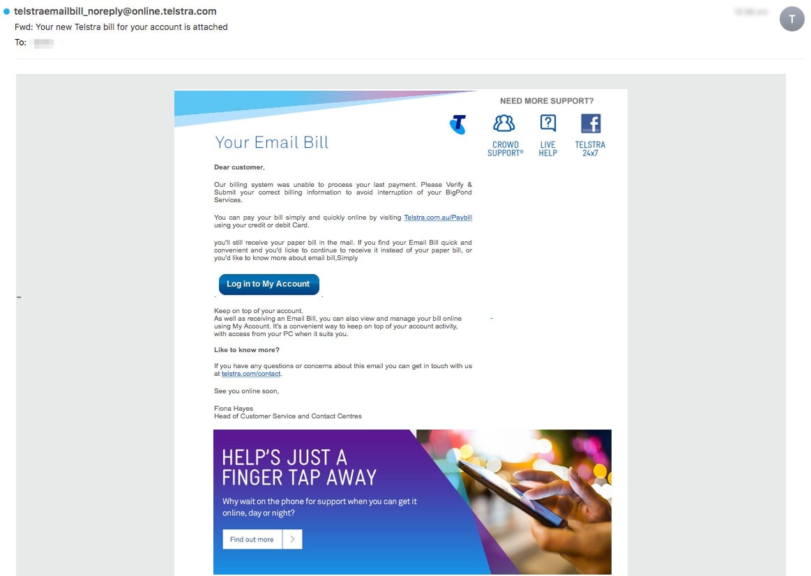 Billing email. Billing email
