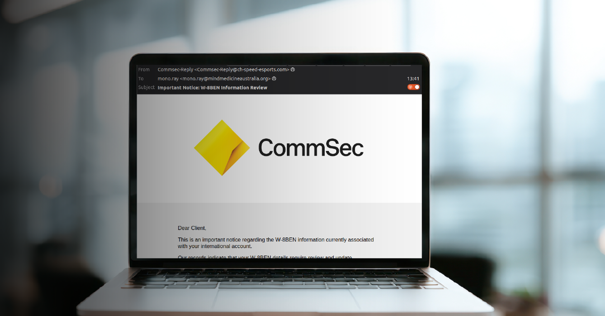 Commsec Sign In CommSec Phishing Email Targets Client IDs and Passwords