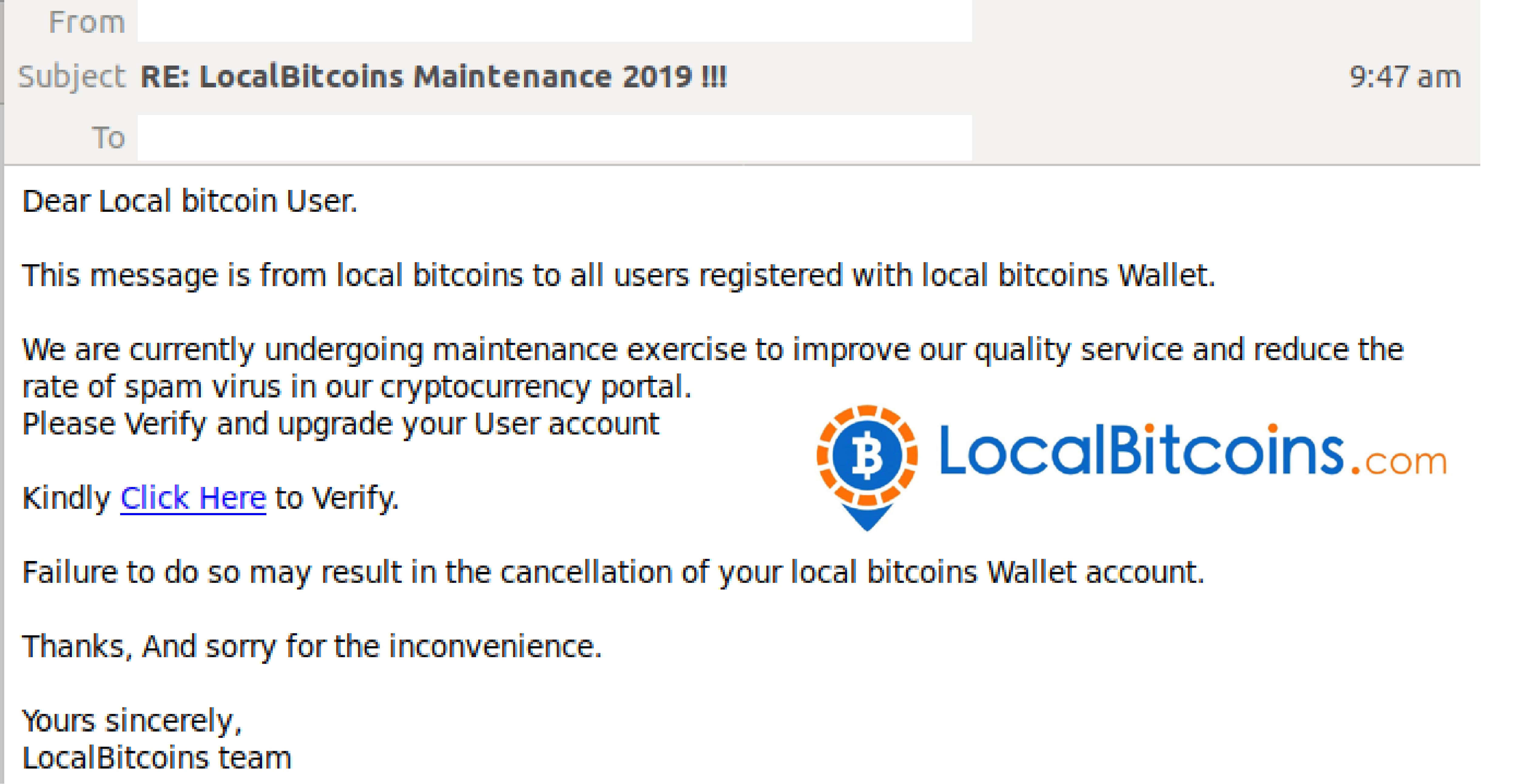 email spam bitcoin