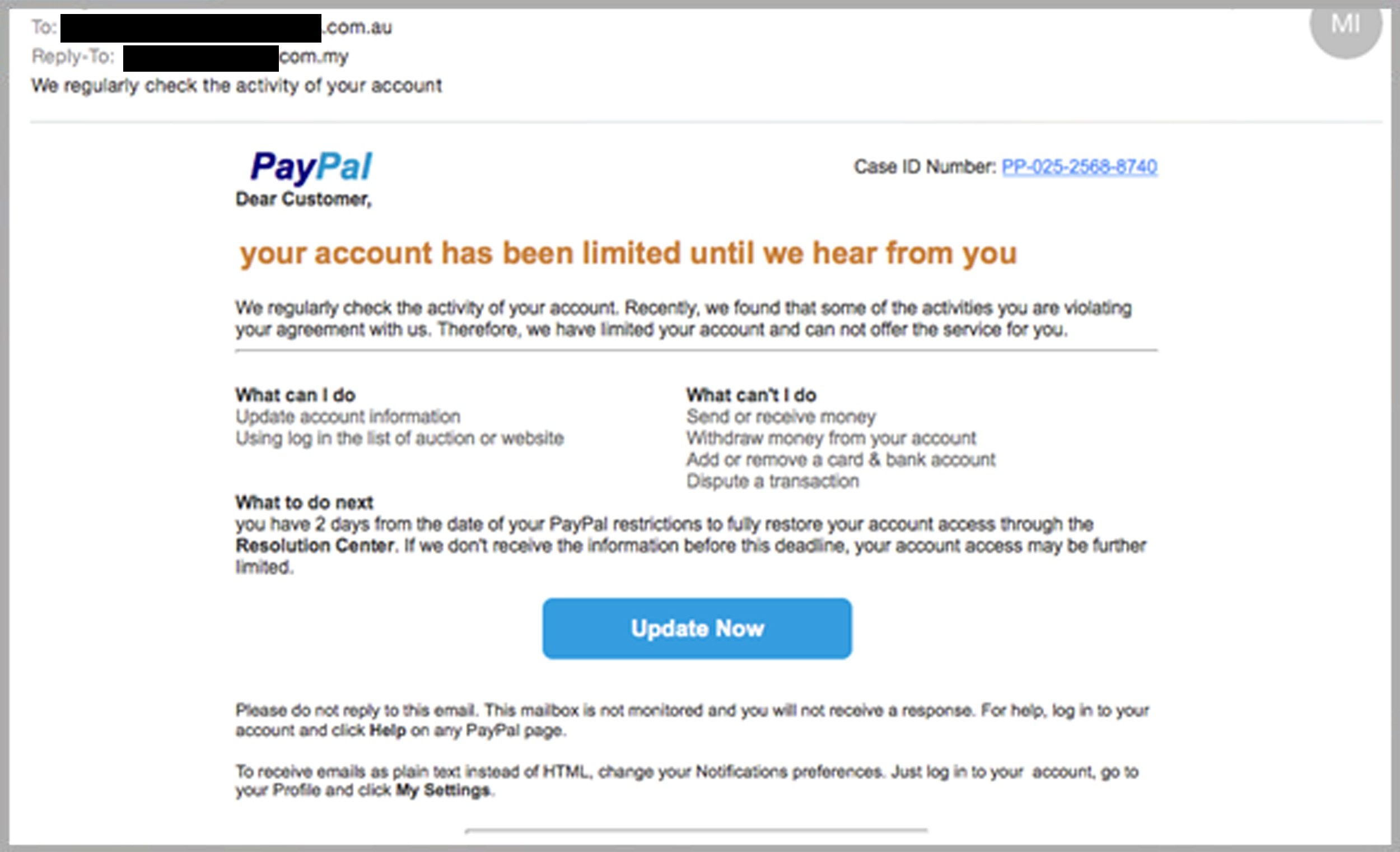 Scammers from Paypal