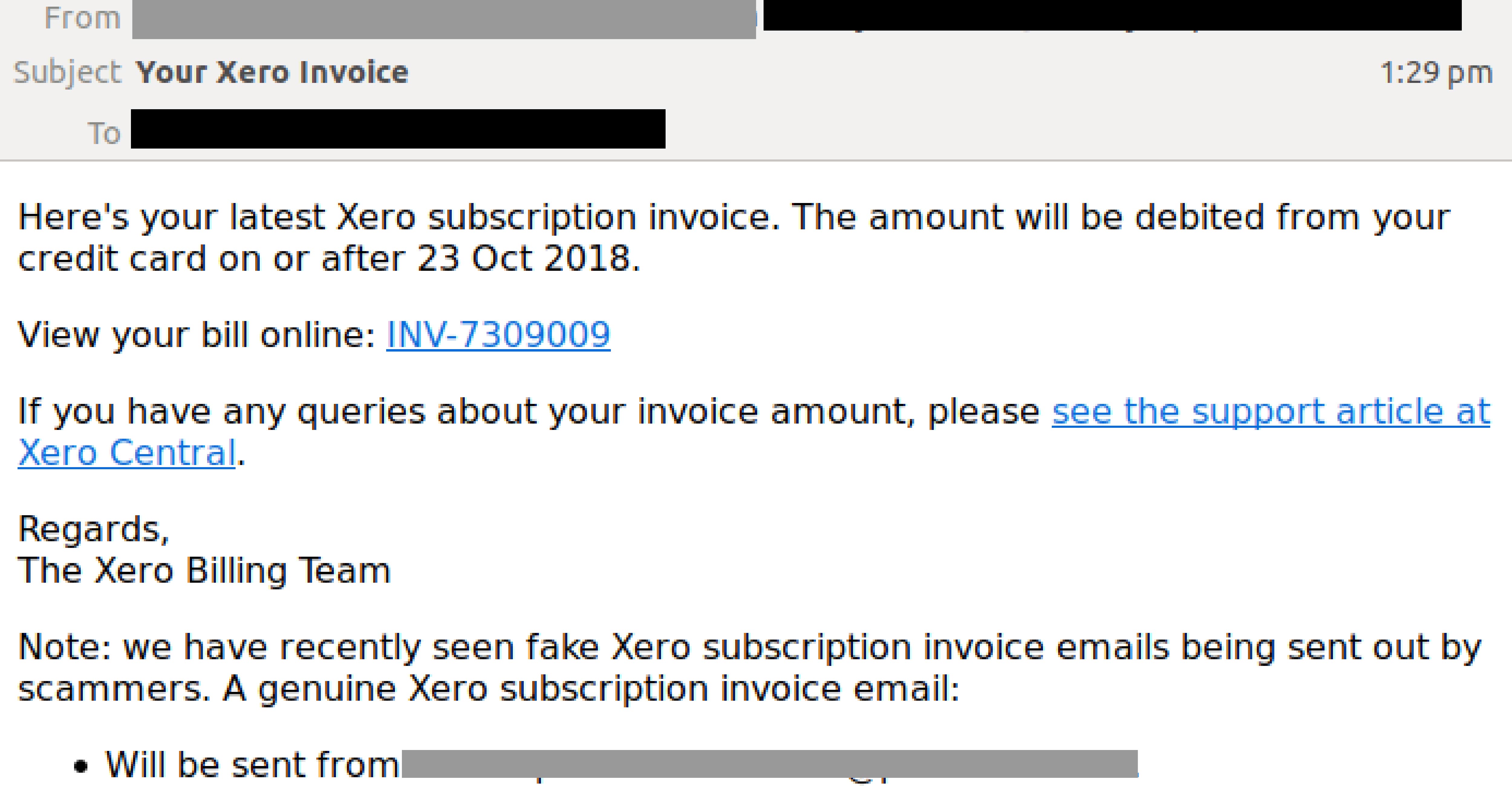 Cybercriminals Mimic Xero In Invoice Email Scam