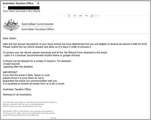 New New Phishing ATO Email Scam